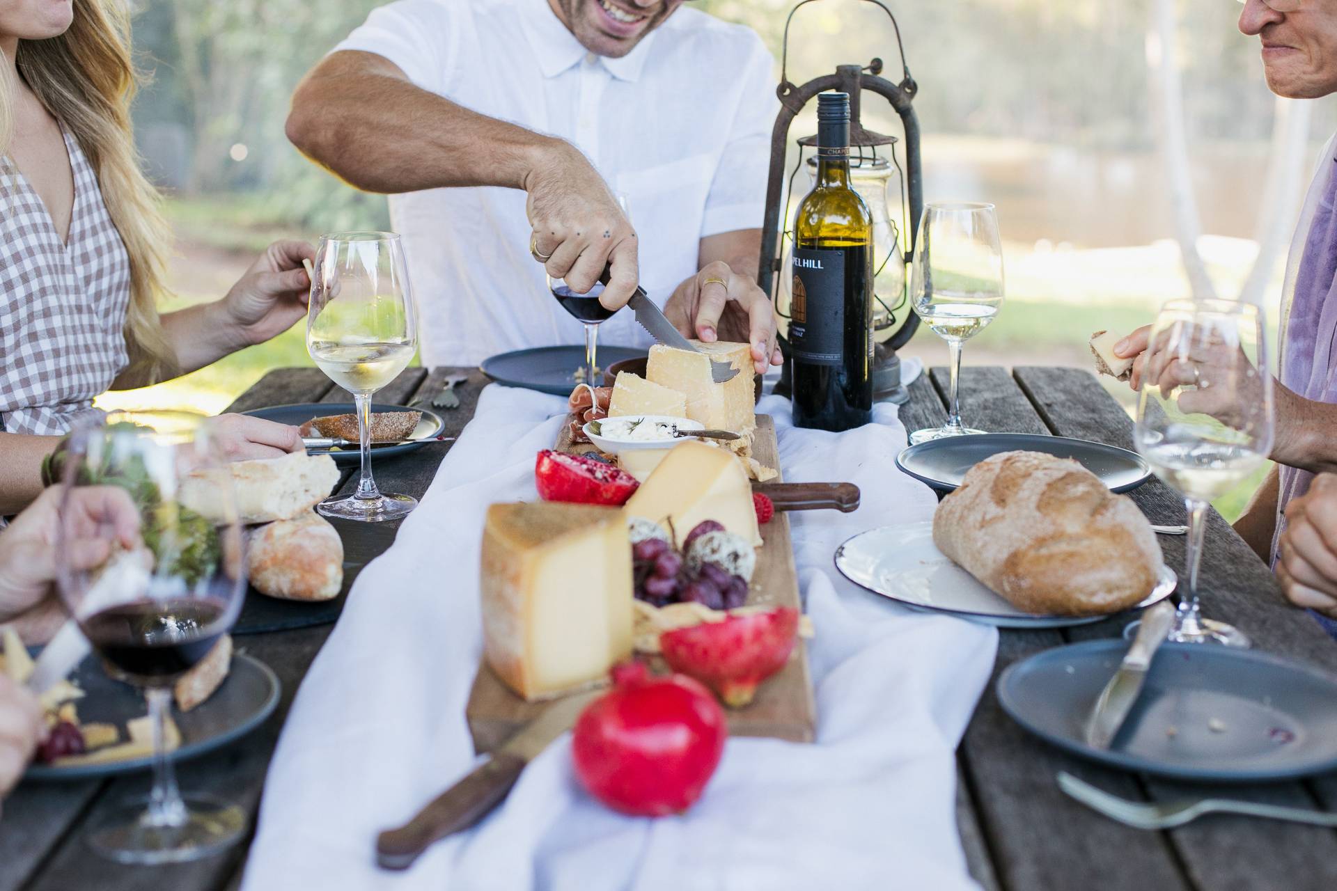 Fromart cheese on table with wine